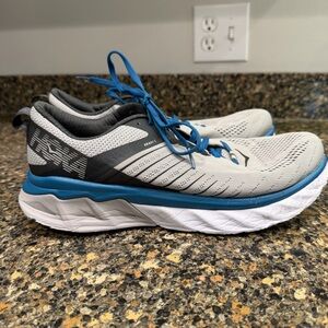 Hoka One One Gray and Blue Running Shoes arahi size 10